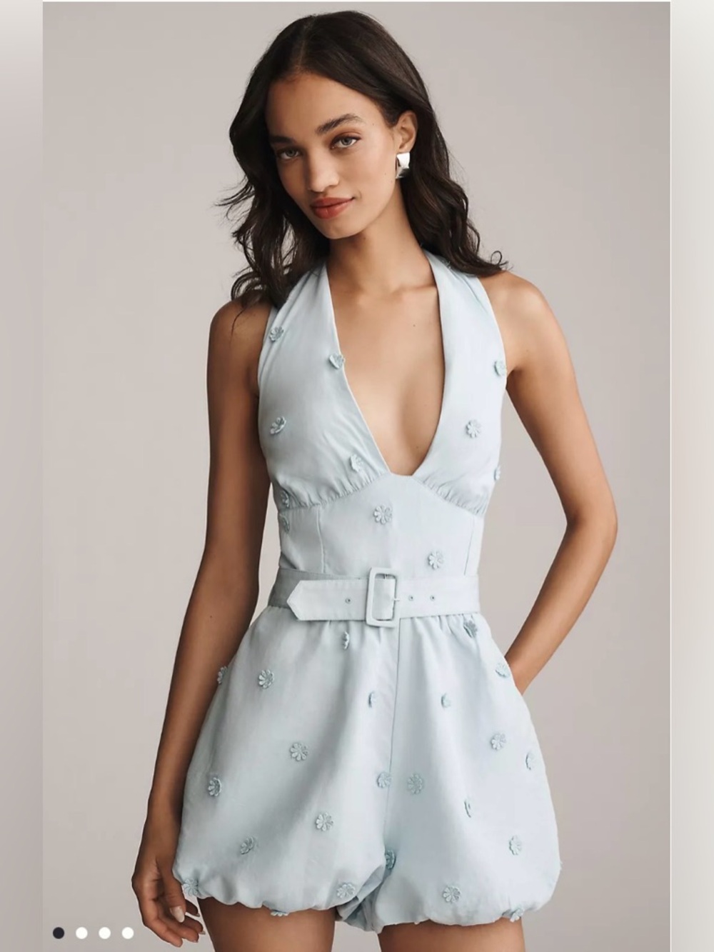 Anthropologie Maeve NWT Linen Blend Halter Romper Size 6